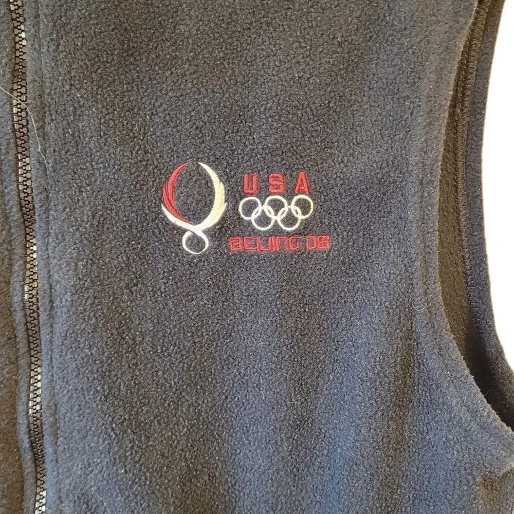 Olympic USA Beijing 2008 Navy Fleece Vest Size L